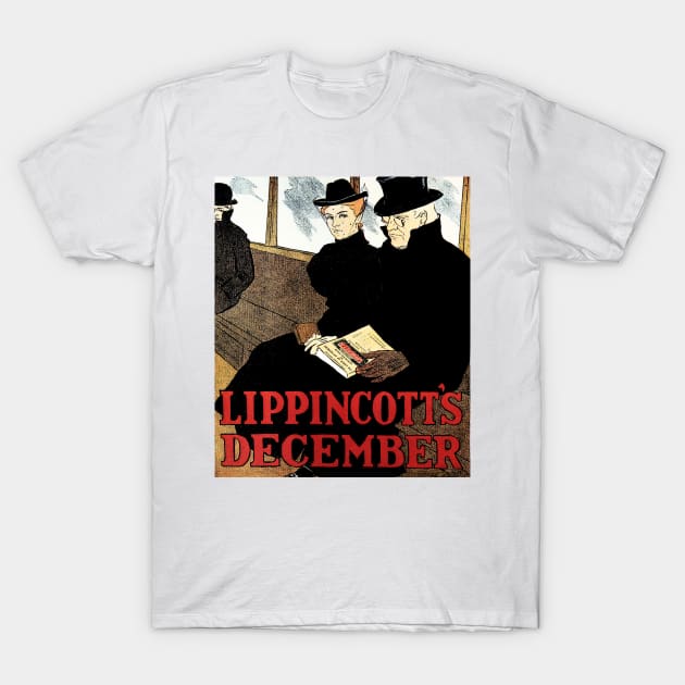 LIPPINCOTT'S DECEMBER Monthly Magazine Cover Poster by Joseph J Gould T-Shirt by vintageposters